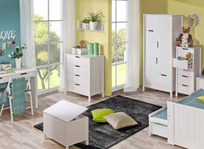 Wardrobe Wardrobe Wood Pine White Clothes cabinets Shelf Multipurpose